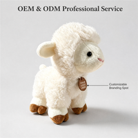 Peluche d'agneau douce en gros avec étiquette personnalisée, mouton en peluche blanc pour décoration de chambre d'enfant, production en masse
