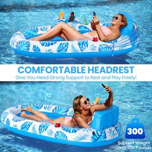 JOSEN Radeau Flottant en PVC pour Adultes avec Pare-Soleil, Hamac de Piscine, Porte-Gobelet Portable - Conception Épaissie - Product Image 6