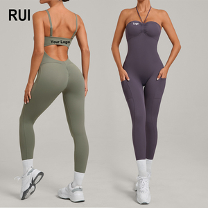 Mono de Yoga sin Mangas para Mujer, Verano, Ajustado, Sin Costuras, Ropa Deportiva, Sexy, Transpirable, con Tirantes Finos, Cuatro Direcciones, Venta al Por Mayor RUIQUWIN - Product Image 1