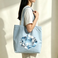 Sac fourre-tout en toile personnalisé avec imprimé diamant en cristal, réutilisable, pour l'école, le sport, les activités quotidiennes des étudiants et les activités de plein air