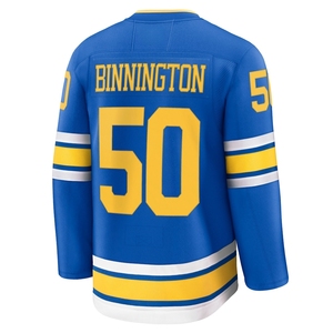 Cosido St. Louis Hockey Jersey Azul #63 Jake Neighbors #50 Binnington Jersey Hockey uniforme - Product Image 3