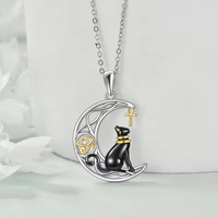 Collar con Colgante de Piedra Ojo de Gato y Plata de Ley 925, Joyería Mística Celestial Personalizada para Mujer, Venta al Por Mayor