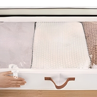 Boîte de rangement transparente pliable grande capacité sous lit, anti-poussière, rectangulaire, pour couettes et vêtements, gain de place