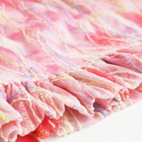 Robe d'été rose tie-dye en maille pour filles, broderie cordonnée, col carré ondulé, sans manches, ourlet à volants, style décontracté, ODM