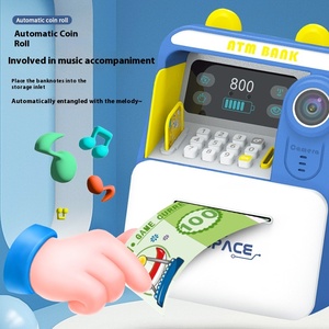 Hucha inteligente para niños con reconocimiento facial simulado Roll-in automático y <span class=keywords><strong>caja</strong></span> <span class=keywords><strong>de</strong></span> contraseña hecha <span class=keywords><strong>de</strong></span> plástico duradero - Product Image 3