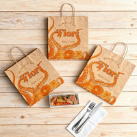 Sacs en papier kraft de luxe recyclables en gros, personnalisables avec logo, style Noël, emballage à emporter pour vêtements, aliments, parapluies