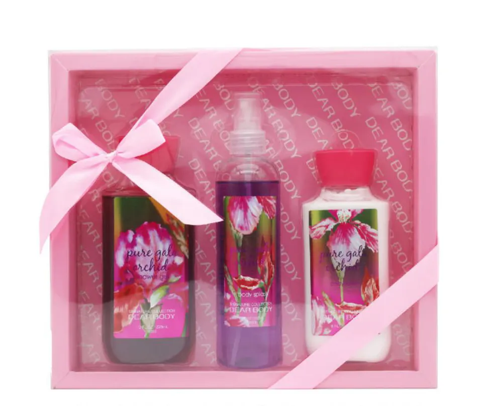 Private label wholesale women Shower Gel Body Lotion gift sets original body spray mist splash lotion set for women body cream