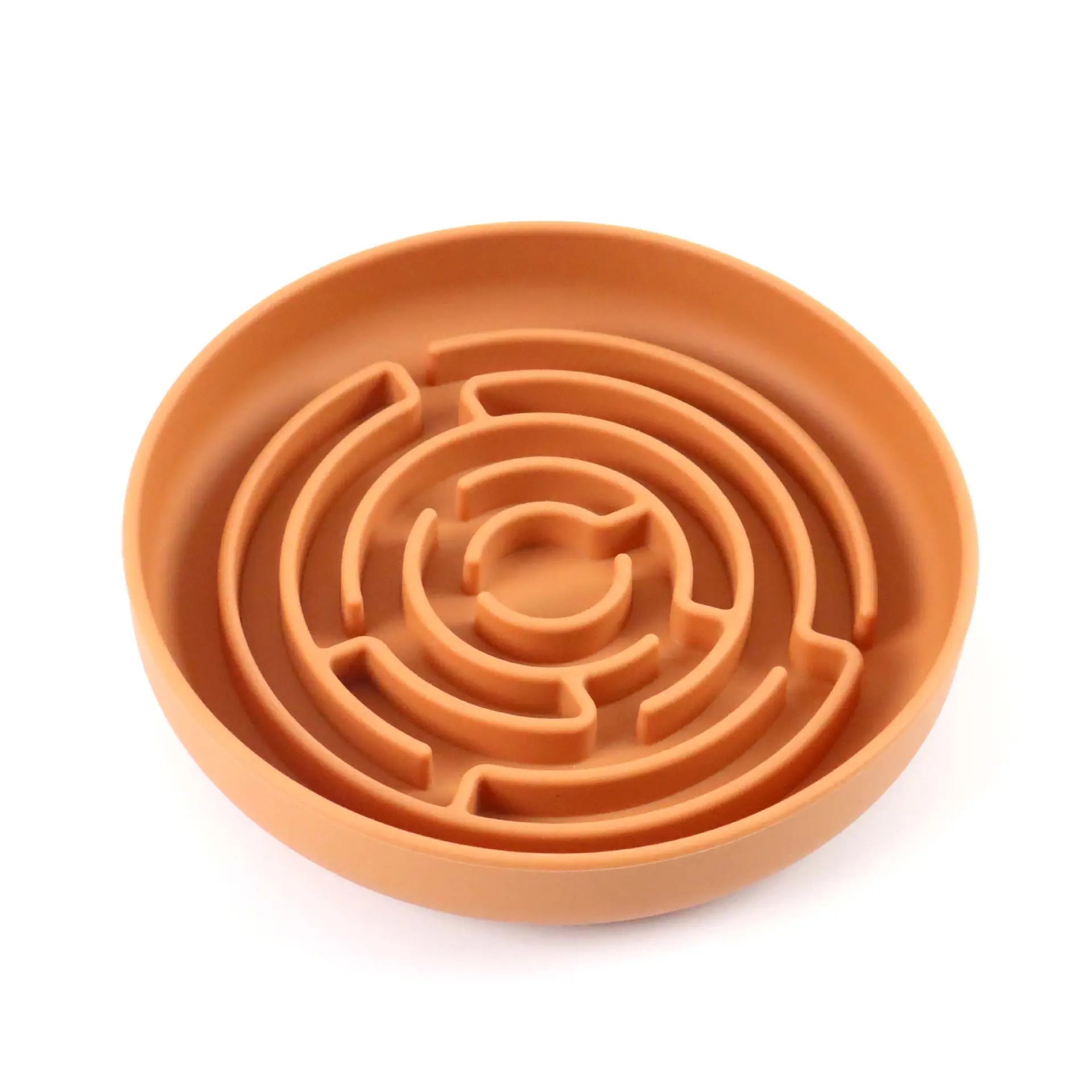 Non Slip Double Sided Slow Feeder Dog Cat Bowl Portable Round Maze Shaped Silicone Pet Bowls Slow Food Feeding Water Bowl