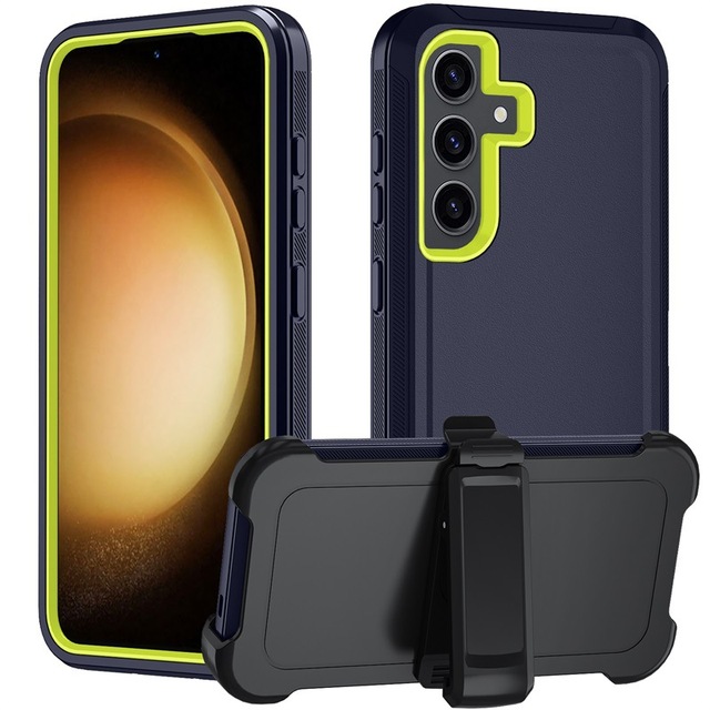 Amor Rugged Heavy Duty Shockproof Phone Defender Case With Belt Clip Cover for Samsung S25 S25 Plus S25 Ultra