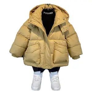 하오 아기 아동복 남아 다운 면 코트 겨울 새로운 면 코트 아기 중간 길이 남아 자켓 겨울
