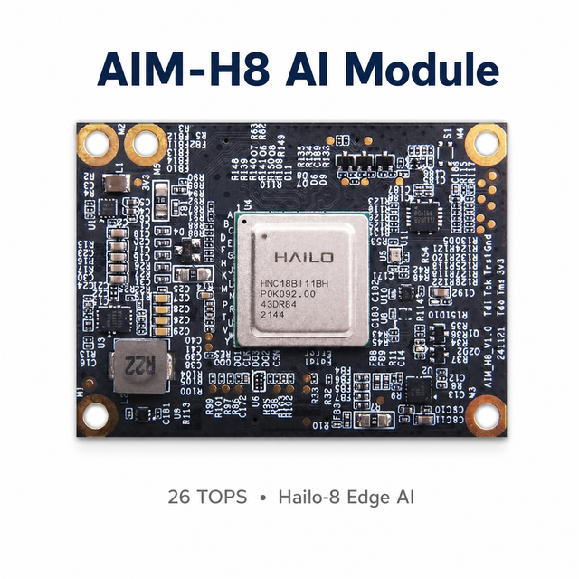 Hailo-8 26 TOPS Edge AI Accelerator Module B2B PCIe Gen3 Industrial Grade Low Power for Smart Retail Robotics Vision Inference