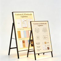 Boîte lumineuse publicitaire haut de gamme en forme de A, support de menu LED double face pour restaurant, café, restauration rapide, panneau d'affichage