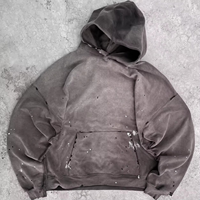 Sweat à capuche 3D imprimé en relief, délavage enzymatique, 500 g/m², lourd, logo personnalisé, coupe oversize, coton vierge de haute qualité, streetwear, sweats de luxe