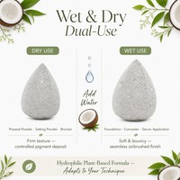 Éponge de maquillage écologique JLY pour débutants et maquilleurs professionnels, en poudre de coque de noix de coco, pour le fond de teint et le correcteur