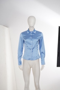 Camisa de Satén para Mujer, con Botones, Manga Larga, Cuello Camisero, Corte Entallado, Elegante, para Oficina, Casual, Primavera y Otoño - Product Image 6