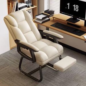 Modern Leather <b>Computer</b> <b>Office</b> Chair Comfortable Sedentary Backrest Multi-Function for Home <b>Office</b> Bedroom & Hotel Use - Product Image 4