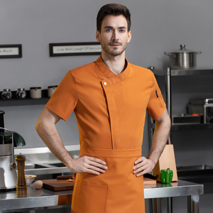 Uniforme <span class=keywords><strong>de</strong></span> travail <span class=keywords><strong>personnalisé</strong></span> avec logo pour la restauration rapide, divers restaurants, restauration hôtelière, <span class=keywords><strong>veste</strong></span> <span class=keywords><strong>de</strong></span> chef - Product Image 5