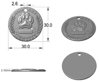 Chaîne d'identification de nom d'animal familier en métal de sublimation de gravure vierge de logo personnalisé collier d'étiquette de chien porte-clés de chien en acier inoxydable