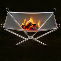 Brasero pliant portable en acier inoxydable pour bois et charbon de bois, idéal pour le camping, le barbecue et la cuisson en extérieur