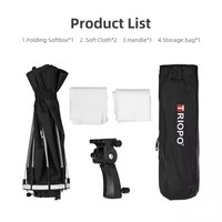 Triopo Photographie Boîte à lumière octogonale pliable pour flash d'appareil photo KS 55cm 65cm 90cm 120cm avec support et poignée