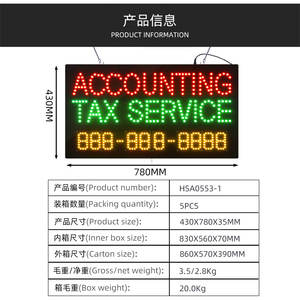 Letrero <span class=keywords><strong>de</strong></span> tienda <span class=keywords><strong>de</strong></span> Servicio <span class=keywords><strong>de</strong></span> Impuestos contables Led, cartelera intermitente Led para <span class=keywords><strong>el</strong></span> gobierno <span class=keywords><strong>de</strong></span> EE. UU., pantalla <span class=keywords><strong>de</strong></span> número <span class=keywords><strong>de</strong></span> teléfono <span class=keywords><strong>de</strong></span> 17*31 pulgadas <span class=keywords><strong>de</strong></span> alto brillo - Product Image 2