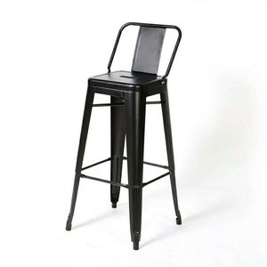 Venta al por mayor hogar Hotel Vintage altura Metal <span class=keywords><strong>taburete</strong></span> negro respaldo alto comercial bar sillas Taburetes de Bar para mostrador de cocina - Product Image 3