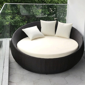 Lit <span class=keywords><strong>de</strong></span> repos d'extérieur moderne <span class=keywords><strong>en</strong></span> rotin plastique, style nordique, avec auvent - Canapé nid d'oiseau pour cour, plage, balcon, piscine - Product Image 4