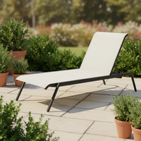 Nisco Vente directe usine en gros DS-L150 Chaise longue inclinable d'extérieur moderne sans accoudoirs en alliage d'aluminium durable 1 an