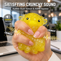 Jouet à presser Slushie Cow Pinch, sonore ASMR, transparent en TPR, anti-stress et fidget pour le bureau, la maison et les voyages, pour la décompression