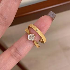Anillo de Compromiso de Plata de Ley S925 con Moissanita Superpuesta en Oro, Anillo de Bodas, Joyería Fina para Mujer - Product Image 1