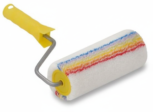 18 cm Acrylverfroller met kleurrijke strepen en duurzaam kunststof handvat voor professioneel gebruik - Product Image 2