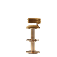 Tabouret de bar pivotant réglable en acier inoxydable de style nordique moderne, avec dossier haut, pour cuisine et salle à manger, chaise de restaurant