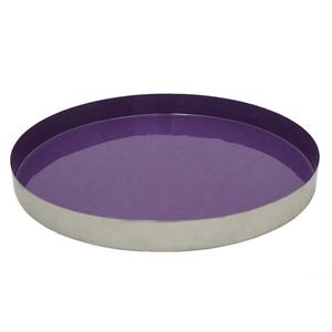 Bandeja para servir alimentos de Metal redonda encantadora de Color púrpura para cocina, centros de mesa de boda, plato para servir alimentos - Product Image 1
