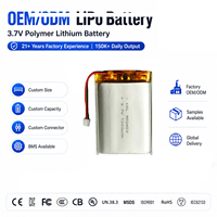   3.7V 1800mAh 903450 Baterai Lipo Pouch Datar OEM ODM untuk Alat Pijat Leher Perangkat Perawatan Pribadi Baterai Lithium Polymer