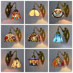 Applique Murale Vintage en Verre Teinté, Style <span class=keywords><strong>Art</strong></span> <span class=keywords><strong>Nouveau</strong></span> Sirène, Support en Bronze, Lampe Mosaïque Faite à la Main pour <span class=keywords><strong>Chambre</strong></span>, Salon, Hôtel, Hall - Product Image 3