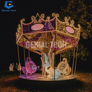 Sculpture lumineuse de château multicolore romantique RGB IP65 SGLS07, lanterne de parc zoo pour les fêtes et les événements - Product Image 3