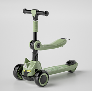 Trottinette d'extérieur pliable 3-en-1 tendance pour enfants avec siège, musique, lumières et pédales – Véhicule d'équilibre pour enfants - Product Image 6