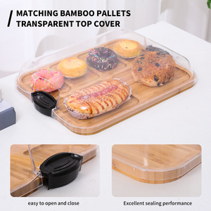 <b>Bamboo</b> Snack Tray 4-7 Compartments Rectangle Food Storage <b>Table</b> Use - Product Image 4