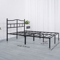 Cadre de lit double moderne en fer, traitement silencieux, couche antirouille, capacité de charge de 3500 livres, matériau épaissi, design pliable, pour la maison