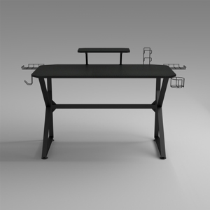 Bureau d'ordinateur ergonomique Fanmi à hauteur réglable avec LED, surface en MFC, structure en Z, montage facile, table de jeu, bureau, école, salon - Product Image 3