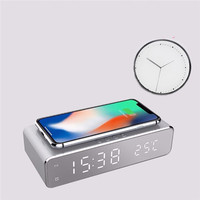 2024 Draadloze Snellader Led Wekker Telefoon Draadloze Oplader Opladen Voor Pad Thermometer Voor Xiaomi Iphone 13 Pro Max