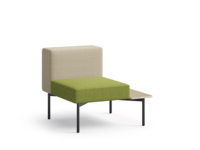 Ensemble de canapés modulaires multi-unités élégants en tissu avec table d'appoint en bois et mousse haute densité pour bureaux, écoles, hôpitaux et halls d'accueil