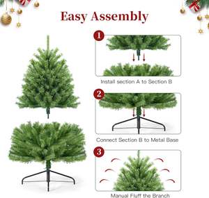 <span class=keywords><strong>Petit</strong></span> <span class=keywords><strong>sapin</strong></span> de Noël artificiel <span class=keywords><strong>en</strong></span> PVC de 1,20 m avec 488 pointes de branches, écologique, pour usage intérieur, avec support <span class=keywords><strong>en</strong></span> métal inclus - Product Image 4