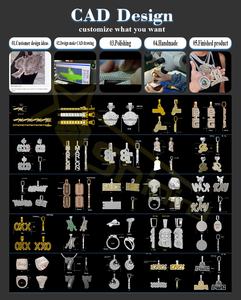 Colgante de diamante personalizable S925 plata letra nombre Iced Out <span class=keywords><strong>Moissanite</strong></span> 18K chapado en oro para rapero Hip Hop dijes colgante - Product Image 5