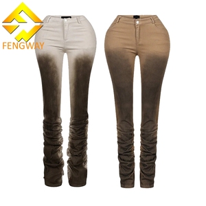 <span class=keywords><strong>Pantaloni</strong></span> <span class=keywords><strong>Jogger</strong></span> Autunnali da <span class=keywords><strong>Donna</strong></span> alla Moda, <span class=keywords><strong>Pantaloni</strong></span> Aderenti Sfumati Effetto Consumato, Leggings a Pieghe per <span class=keywords><strong>Donna</strong></span> - Product Image 1