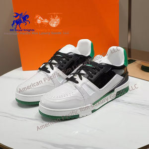 Chaussures décontractées de luxe pour femmes et hommes, en cuir véritable de haute qualité, doublure en mesh, chaussures de sport et de loisirs tendance - Product Image 4