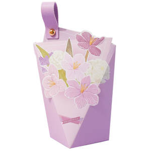 Bouquet Boîte à bonbons de mariage florale de style européen avec poignée en cuir - Product Image 5