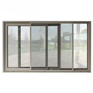 Big Glass Standing Prefabricated European Standard Bulletproof Aluminum Sliding Window And Door Guangdong