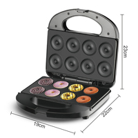 Machine à donuts électrique RAF R.532Q 220V, usage domestique, antiadhésive, mini-machine à donuts, 8 pièces