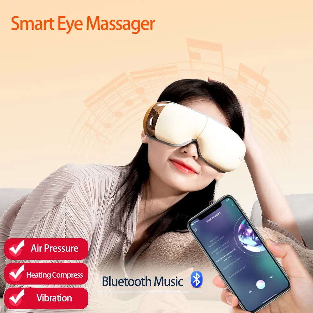 Massageador aquecido para cuidados com os olhos, máscara USB para uso doméstico, relaxante elétrico para alívio de vibrações e enxaqueca, massageador para alívio de fadiga, novo lançamento 2024